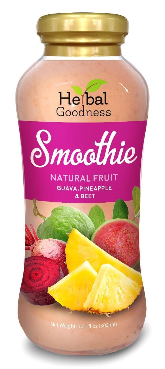 Smoothies Collection Fruit Juice Herbal Goodness Natural Fruit Smoothie Guava, Pineapple & Beet - 10oz-Herbal Goodness-(Pick up only) 