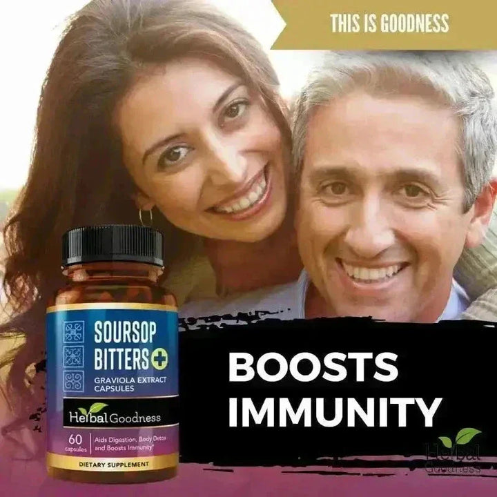 Soursop Bitters Graviola Extract - 120/1000mg Capsules - Immunity & Wellbeing Capsules Herbal Goodness 