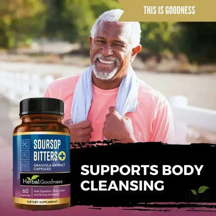 Soursop Bitters Graviola Extract - 120/1000mg Capsules - Immunity & Wellbeing Capsules Herbal Goodness 