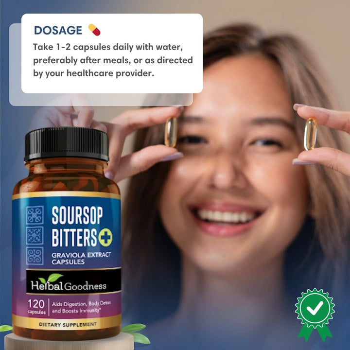 Soursop Bitters Graviola Extract_Capsules_120/1000mg - Herbal Goodness Capsules Herbal Goodness 