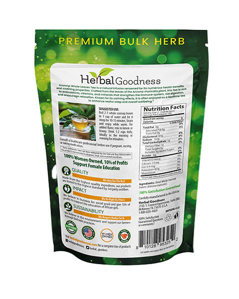 Soursop Graviola Whole Leaves – 300+ Leaves (4oz Buy Bulk Herb