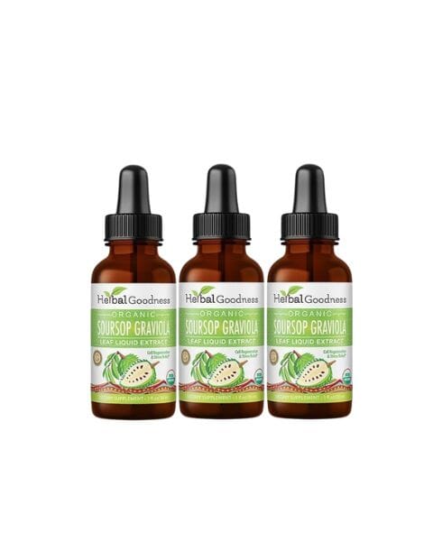 Soursop Leaf Graviola Extract - - Organic 15X Liquid Extract - Cell Renew & Immunity Liquid Extract Herbal Goodness 1oz- 3 Units 