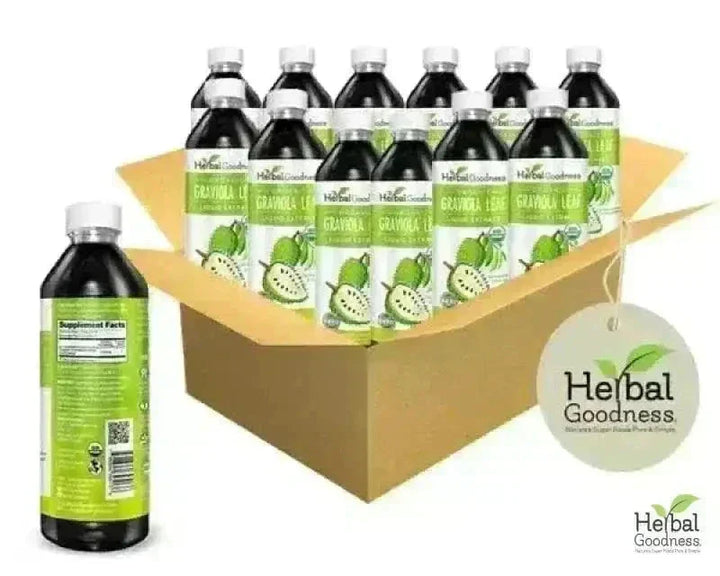 Soursop Leaf Graviola Extract - - Organic 15X Liquid Extract - Cell Renew & Immunity Liquid Extract Herbal Goodness 12 oz Case(12) 