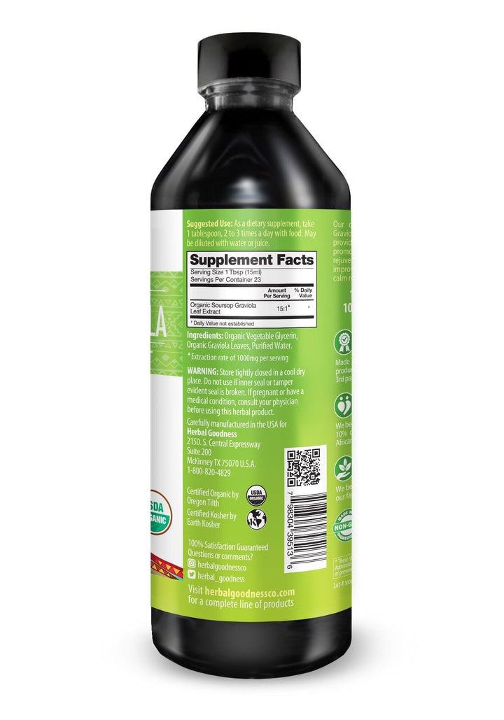 Soursop Leaf Graviola Extract - - Organic 15X Liquid Extract - Cell Renew & Immunity Liquid Extract Herbal Goodness 