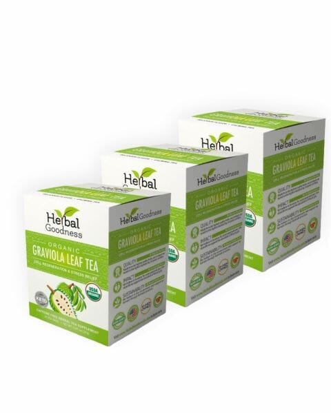 Soursop Leaf Tea Graviola Leaves - Organic 24/2g Tea Bags - Immunity & Cell Renew Tea & Infusions Herbal Goodness 3packs 