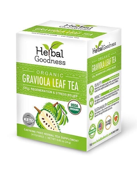 Soursop Leaf Tea Graviola Leaves - Organic 24/2g Tea Bags - Immunity & Cell Renew Tea & Infusions Herbal Goodness Unit 