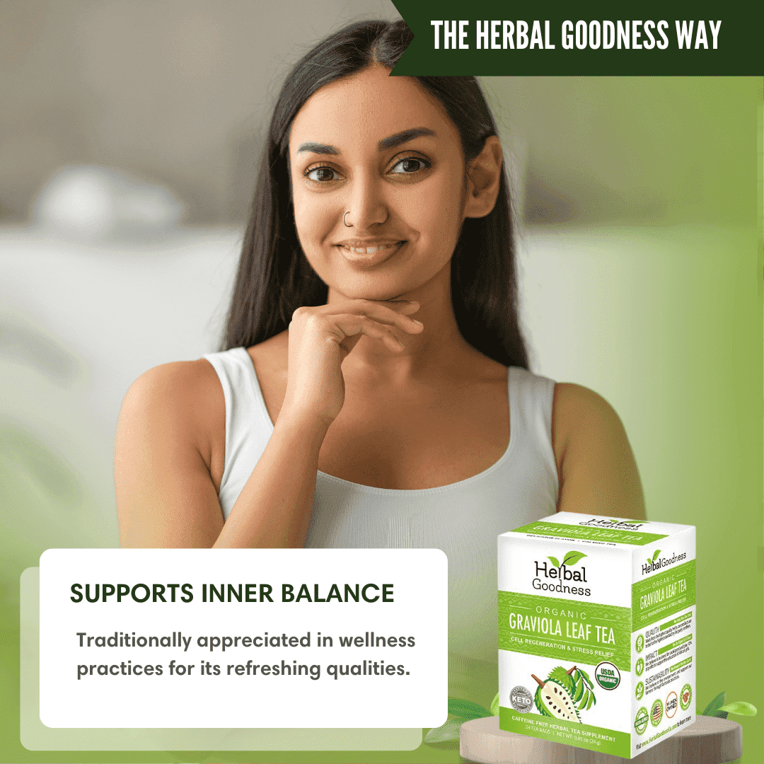Soursop Leaf Tea Graviola Leaves - Organic 24/2g Tea Bags - Immunity & Cell Renew Tea & Infusions Herbal Goodness 