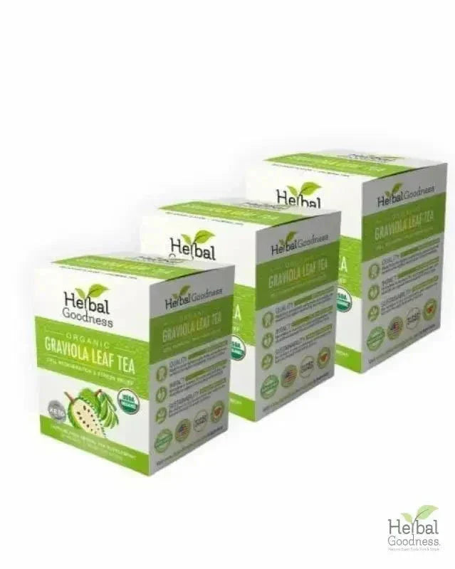 Soursop Leaf Tea Graviola Leaves - Organic 24/2g Tea Bags - Immunity & Cell Renew Tea & Infusions Herbal Goodness 3 Pack 