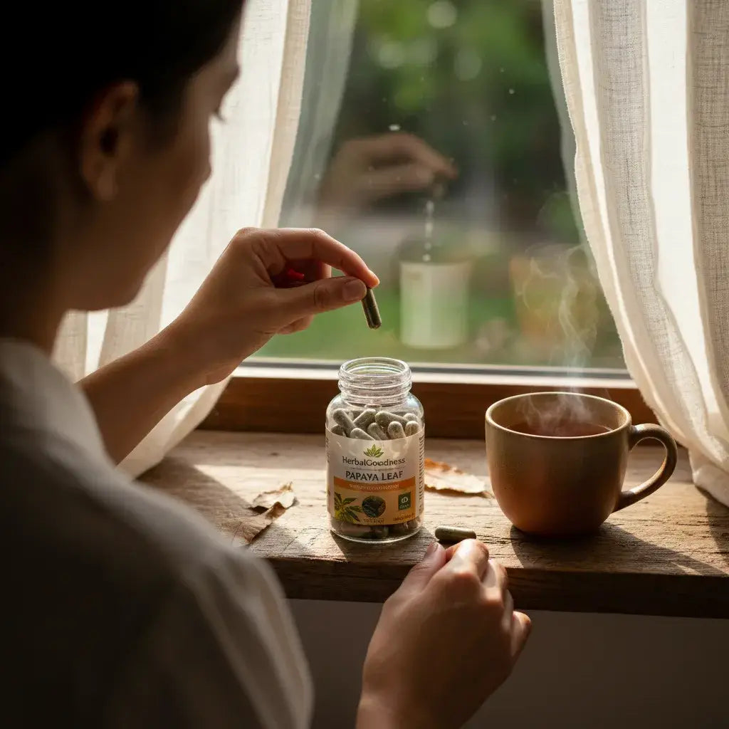 Papaya Leaf Capsules Sensory Differences