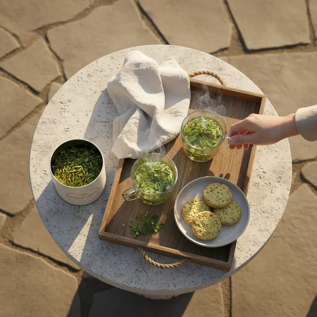 Fresh moringa leaves being washed for cooking