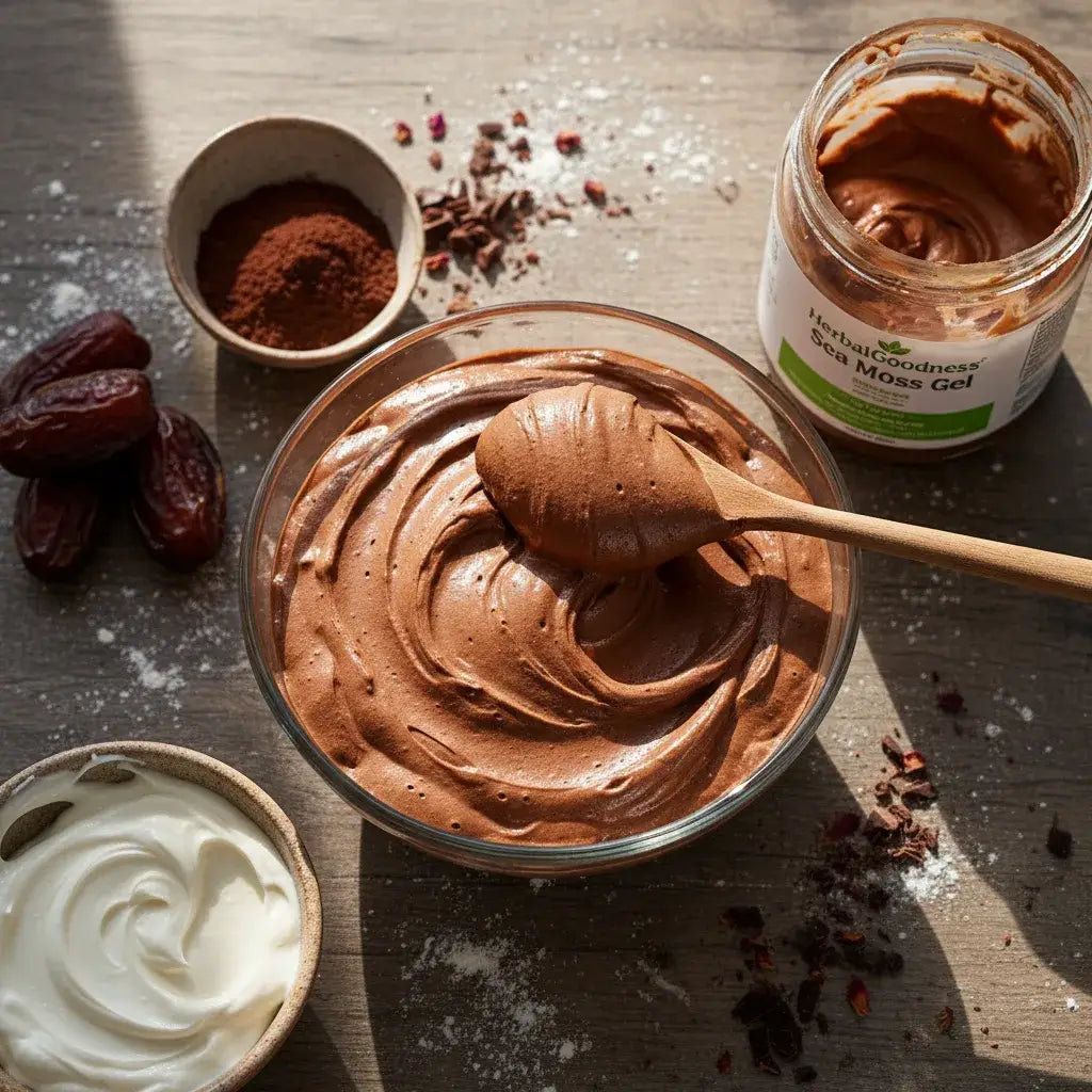 Plant-based dessert with sea moss gel