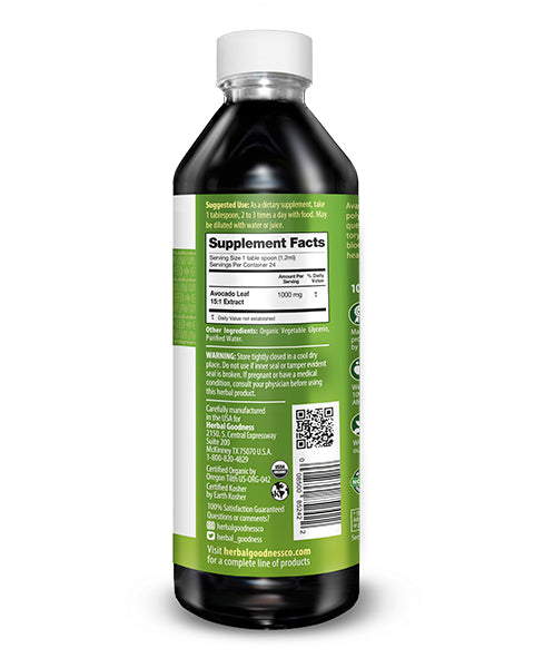 Avocado Leaf Extract Liquid - 12 oz - Bone health & immune support - Herbal Goodness Liquid Extract Herbal Goodness Buy Case 12 - 10% Off 