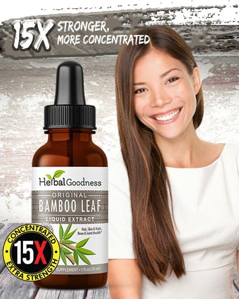 Bamboo Leaf Extract- Liquid 12oz - Bone, Hair, Skin & Nails - Herbal Goodness Liquid Extract Herbal Goodness 