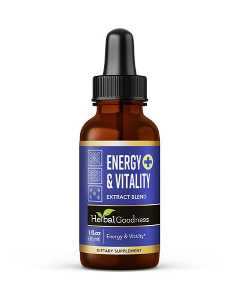 Energy and Vitality - Liquid 12oz - Energy Boost, Vitality Support, Productivity - Herbal Goodness Liquid Extract Herbal Goodness 1 oz 