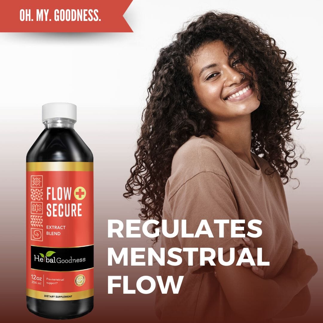 Flow Secure Plus - Liquid 12oz - Female Health Support - Herbal Goodness Liquid Extract Herbal Goodness 