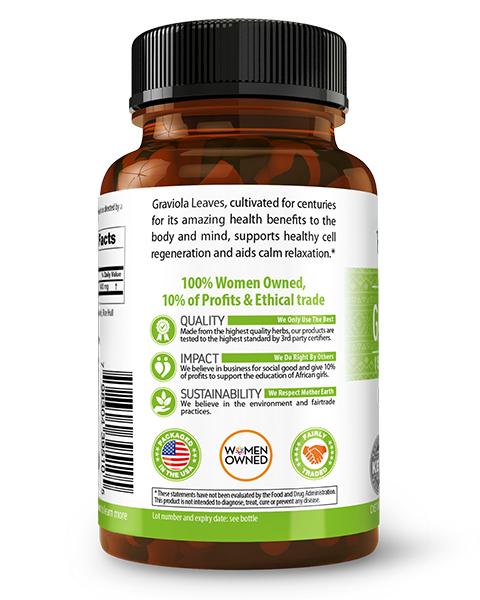 Graviola (Soursop) Leaf Extract - 60/700mg Veggie Capsules - Healthy Cell Support - By Herbal Goodness Capsules Herbal Goodness 