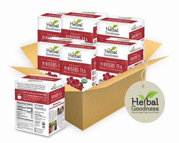 Hibiscus Tea - 24/2g - Great Taste, Immunity Boost - Herbal Goodness Tea & Infusions Herbal Goodness Buy Case Qty (6) - 10% Off 