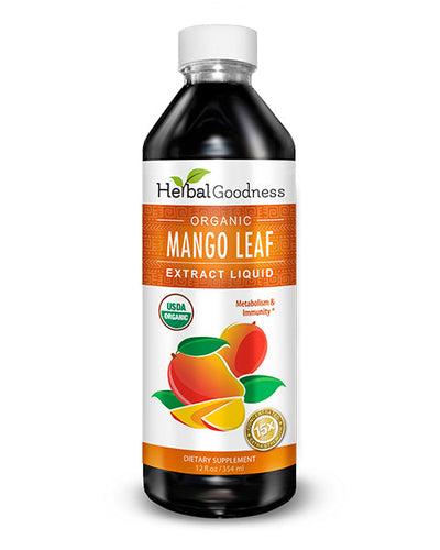 Mango Leaf Liquid - Organic 12 oz - Metabolism, Gut & Immunity - Herbal Goodness Liquid Extract Herbal Goodness Unit 