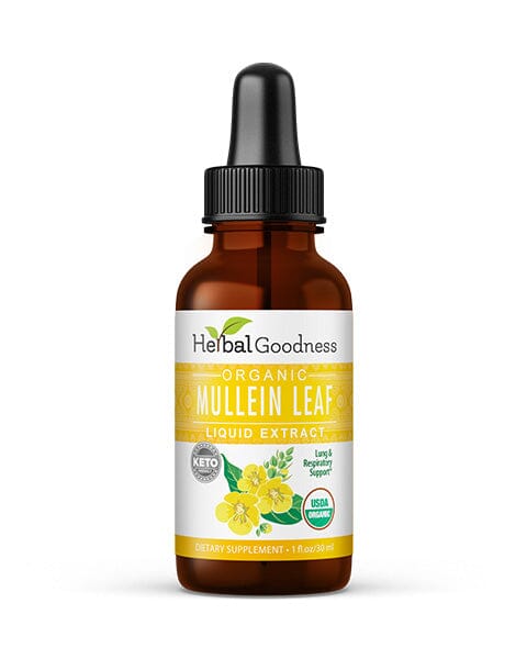 Mullein Leaf Extract Liquid - Organic 15X Strength - Lung & Respiratory Support - Herbal Goodness Liquid Extract Herbal Goodness 1 oz 