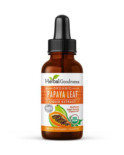 Papaya Leaf Extract Juice Liquid - 1oz - Organic, non gmo - Blood Platelet & Immune Support - Unit
