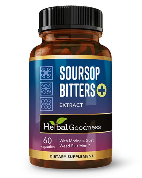 Soursop Bitters Extract - Capsules 60/600mg - Deep Body Cleanse and Detox - Herbal Goodness Capsules Herbal Goodness 